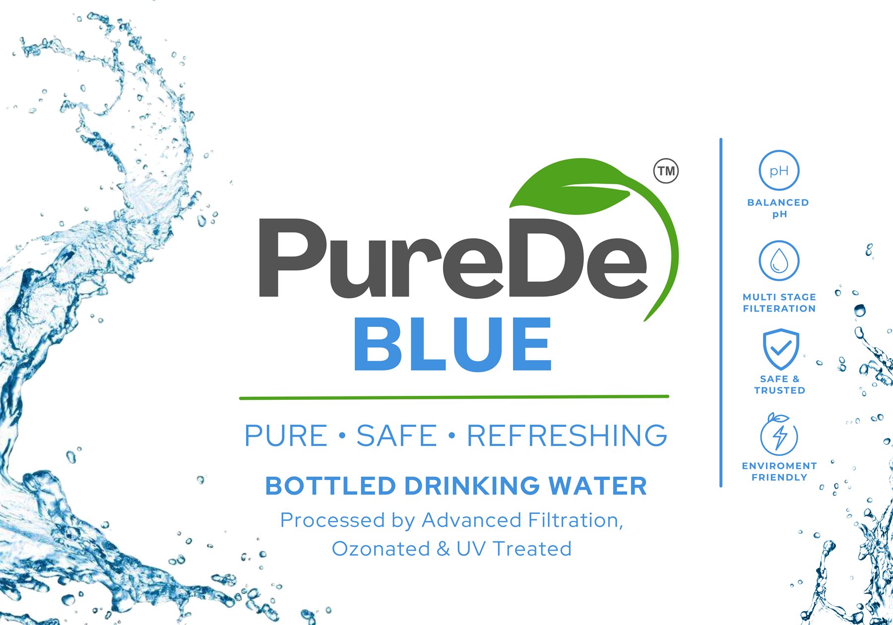 PureDe Blue — Bottled Drinking Water